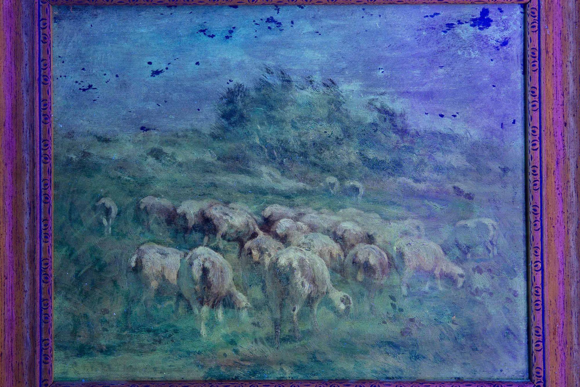 Carleton Wiggins Pintura impresionista Barbizon Paisaje Ovejas en venta 7