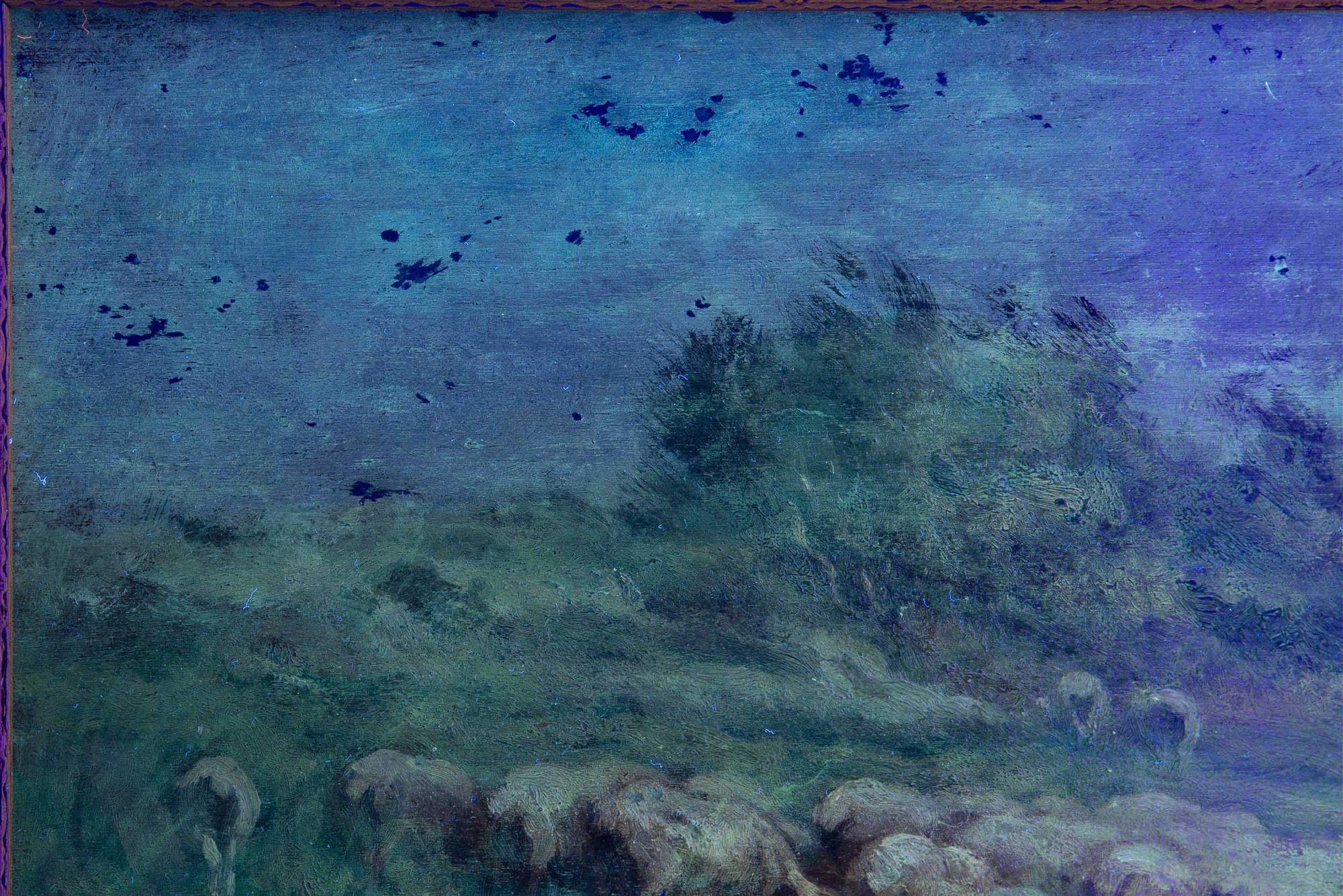 Carleton Wiggins Pintura impresionista Barbizon Paisaje Ovejas en venta 9