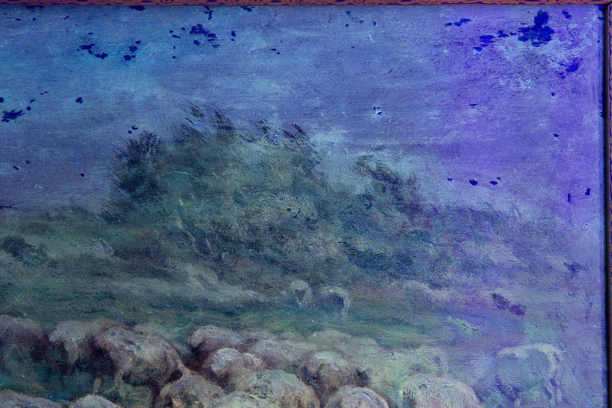 Carleton Wiggins Pintura impresionista Barbizon Paisaje Ovejas en venta 10
