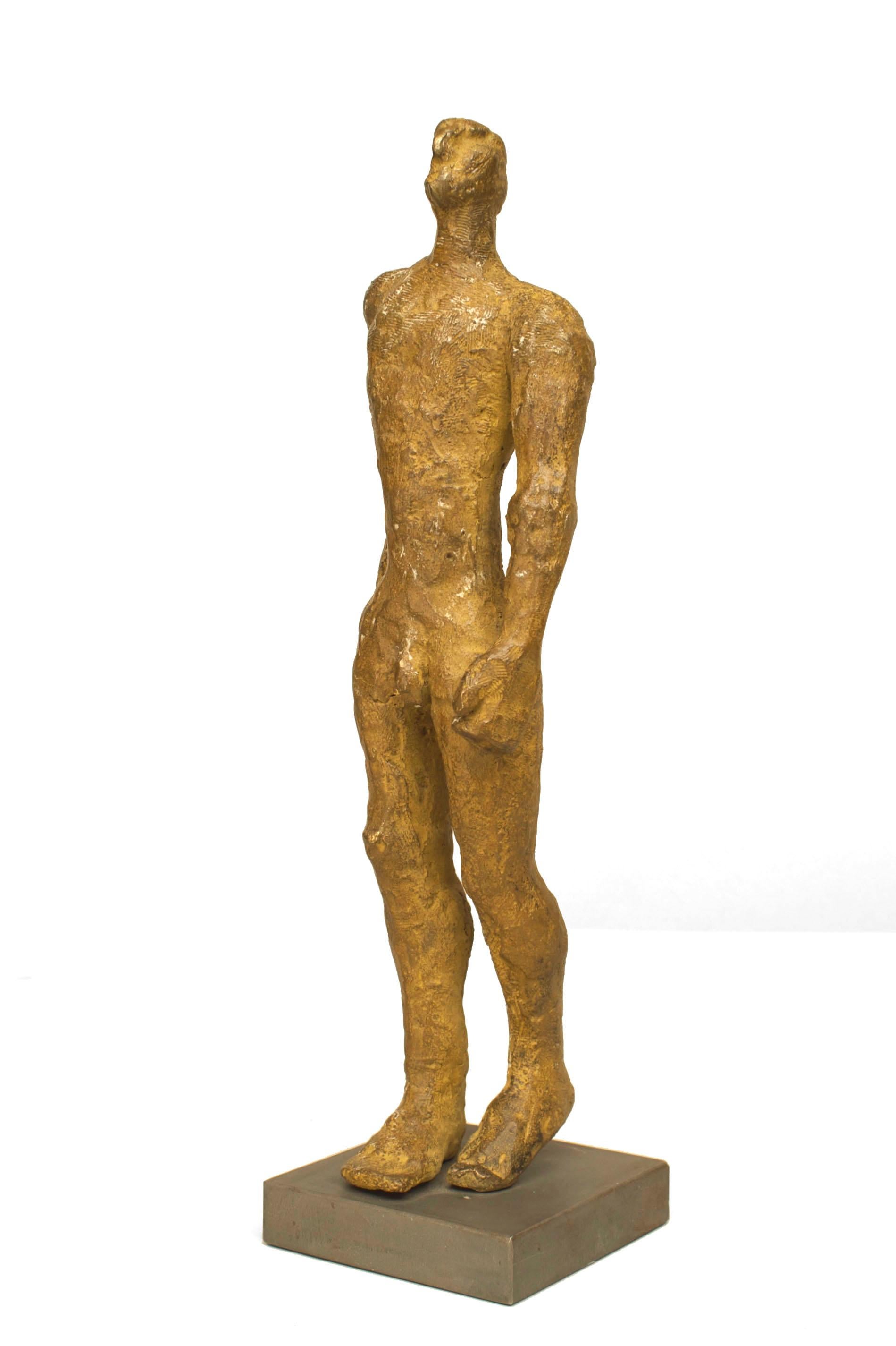 American Post-Modern Bronze Figure Sculpture In Good Condition In New York, NY