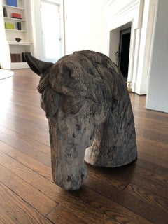 American Carousel Carved Horse Head, circa 1890