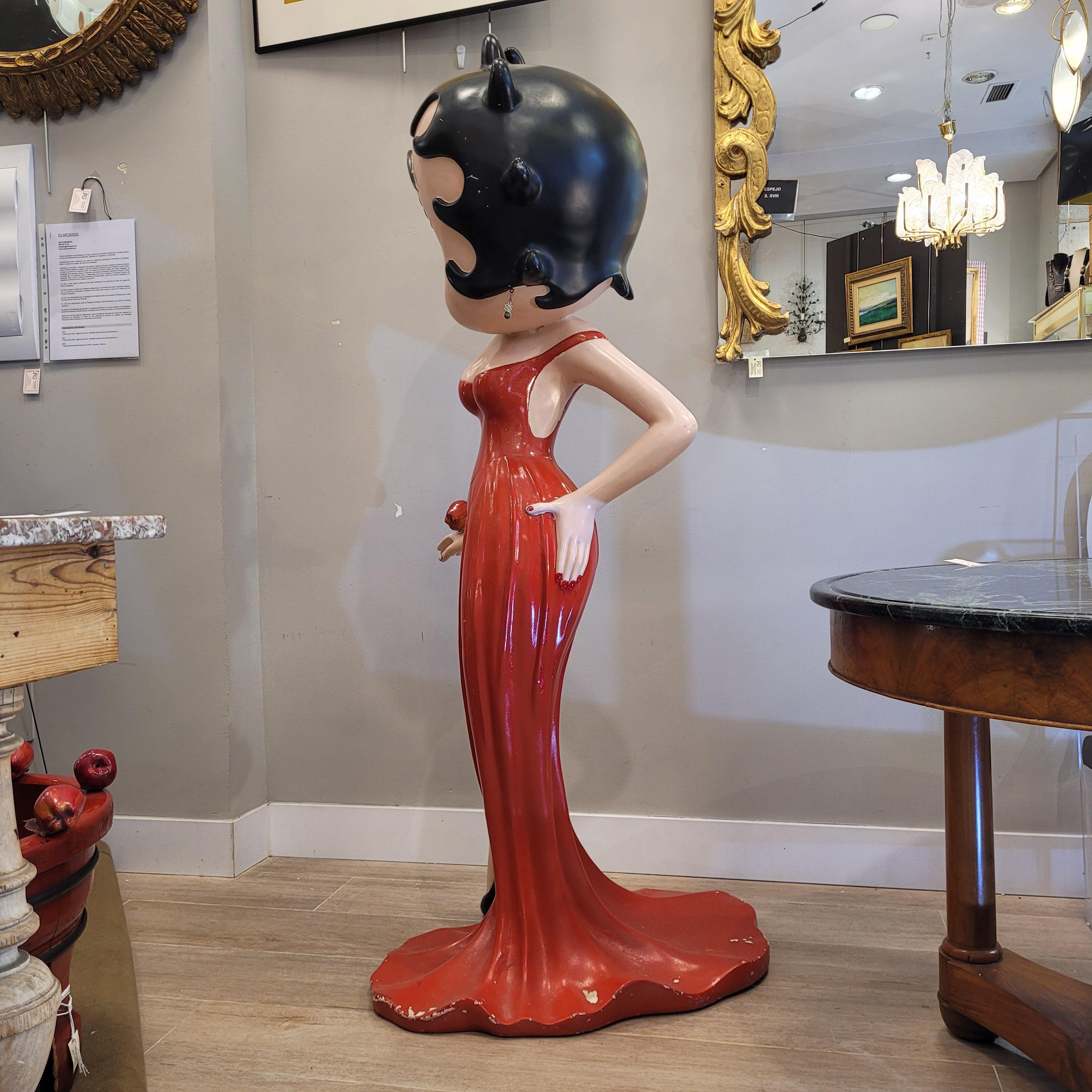 Mid-Century Modern American Cartoon red Betty Boo fiberglass  sculpture , 70s