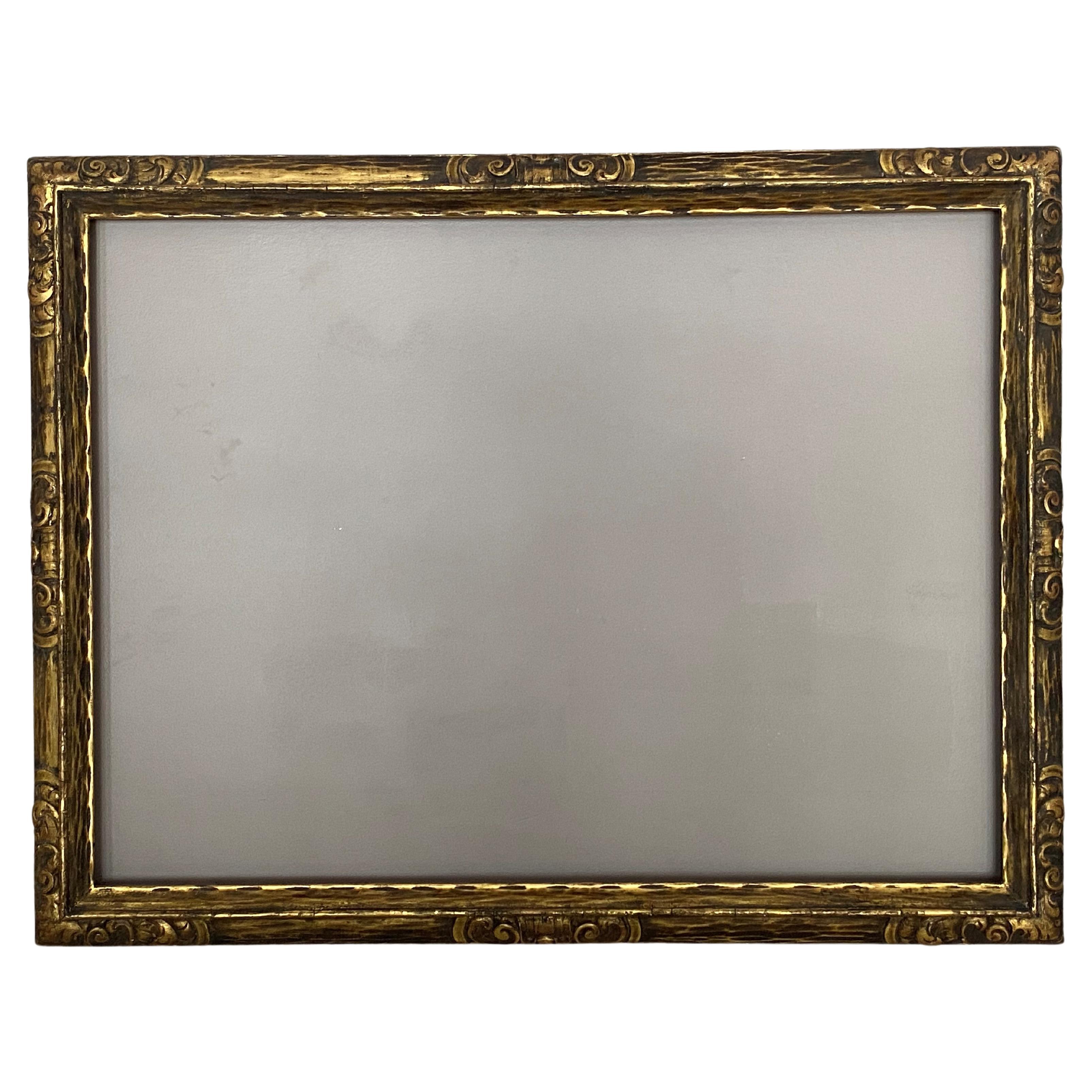 American Carved and Metal Leaf Picture Frame, Newcomb Macklin, circa 1925 For Sale