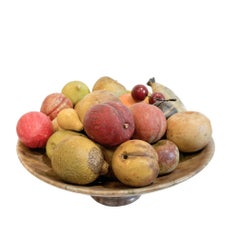 American Carved and Painted Stone Fruit with Compote