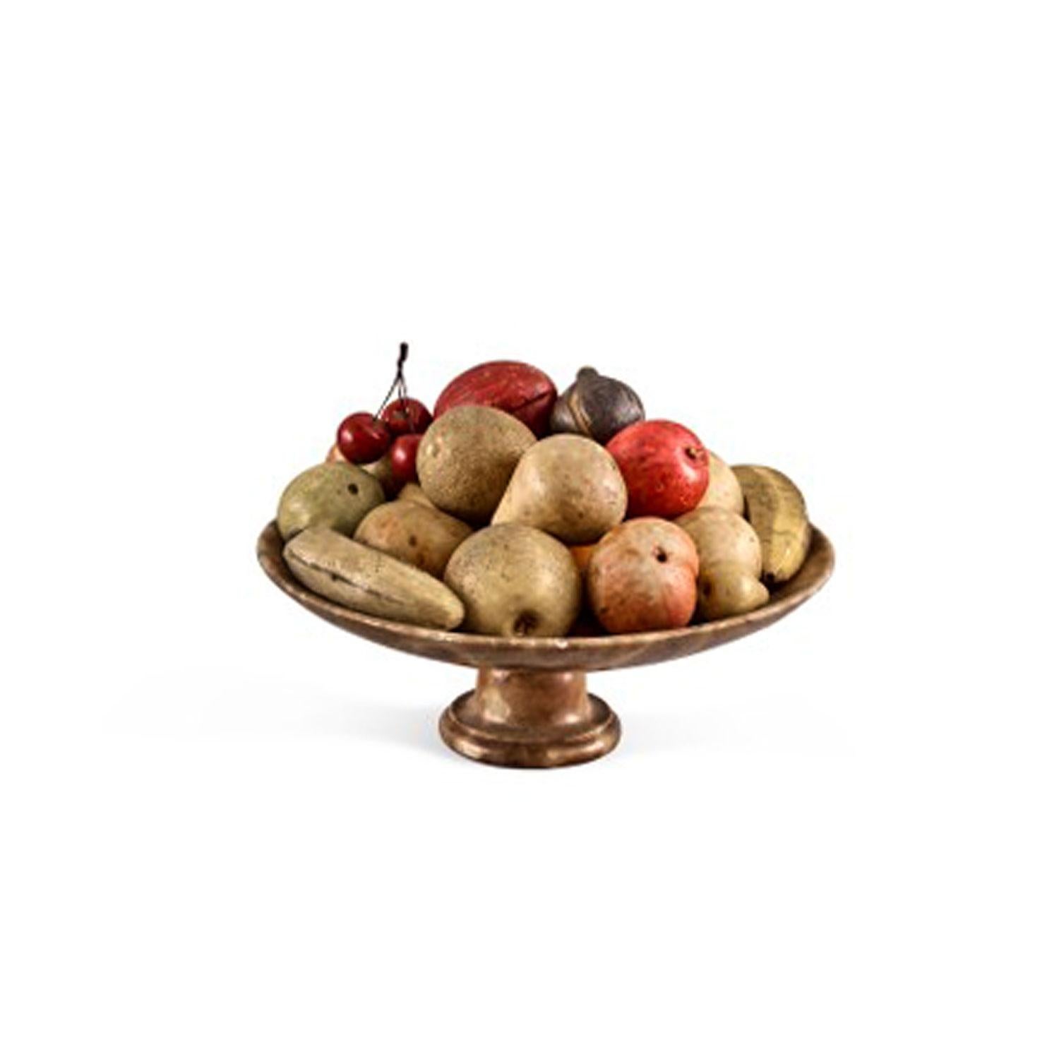 American Carved and Painted Stone Fruit with Compote 1
