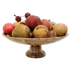 American Carved and Painted Stone Fruit with Compote