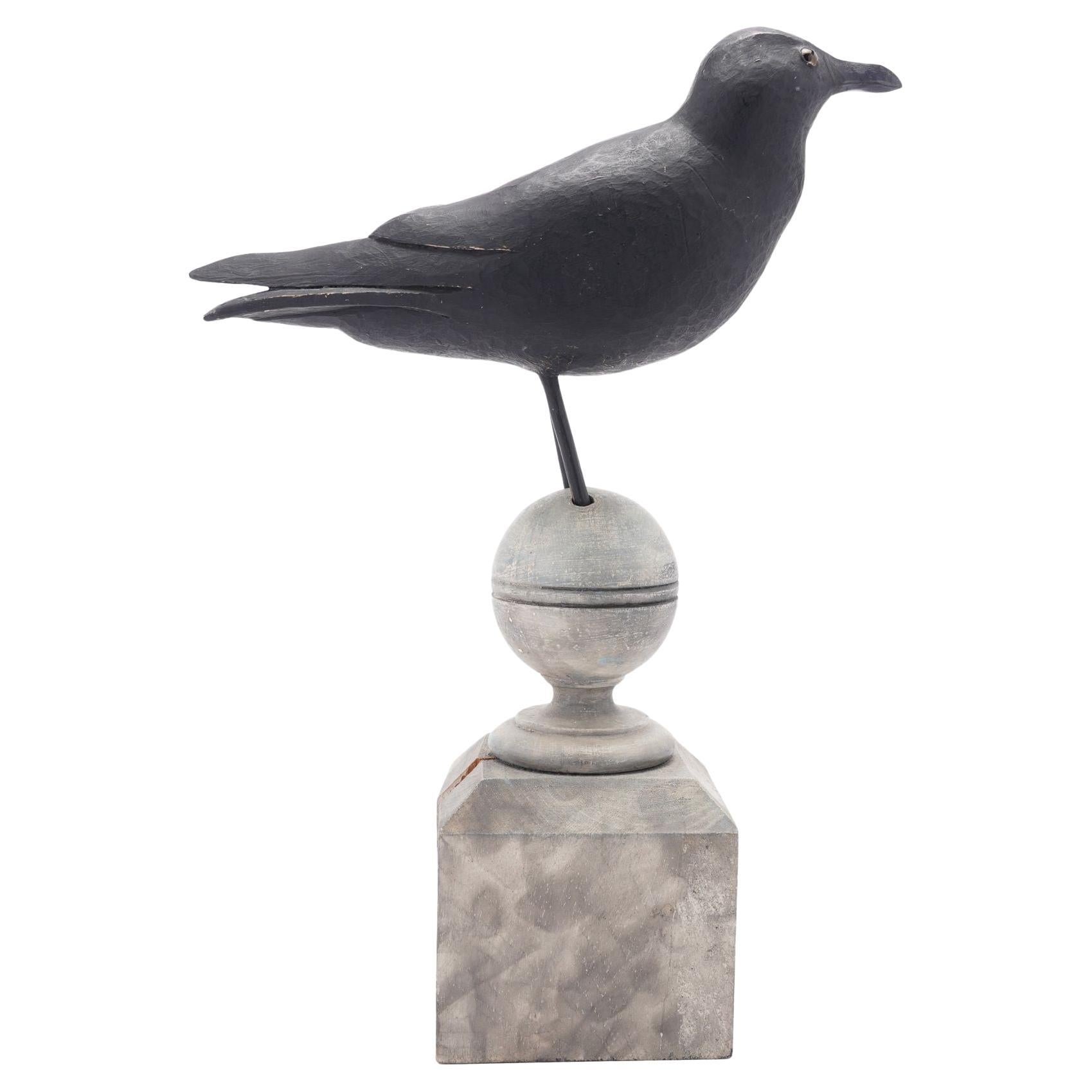 American carved
painted confidence crow decoy, c. 1900-25