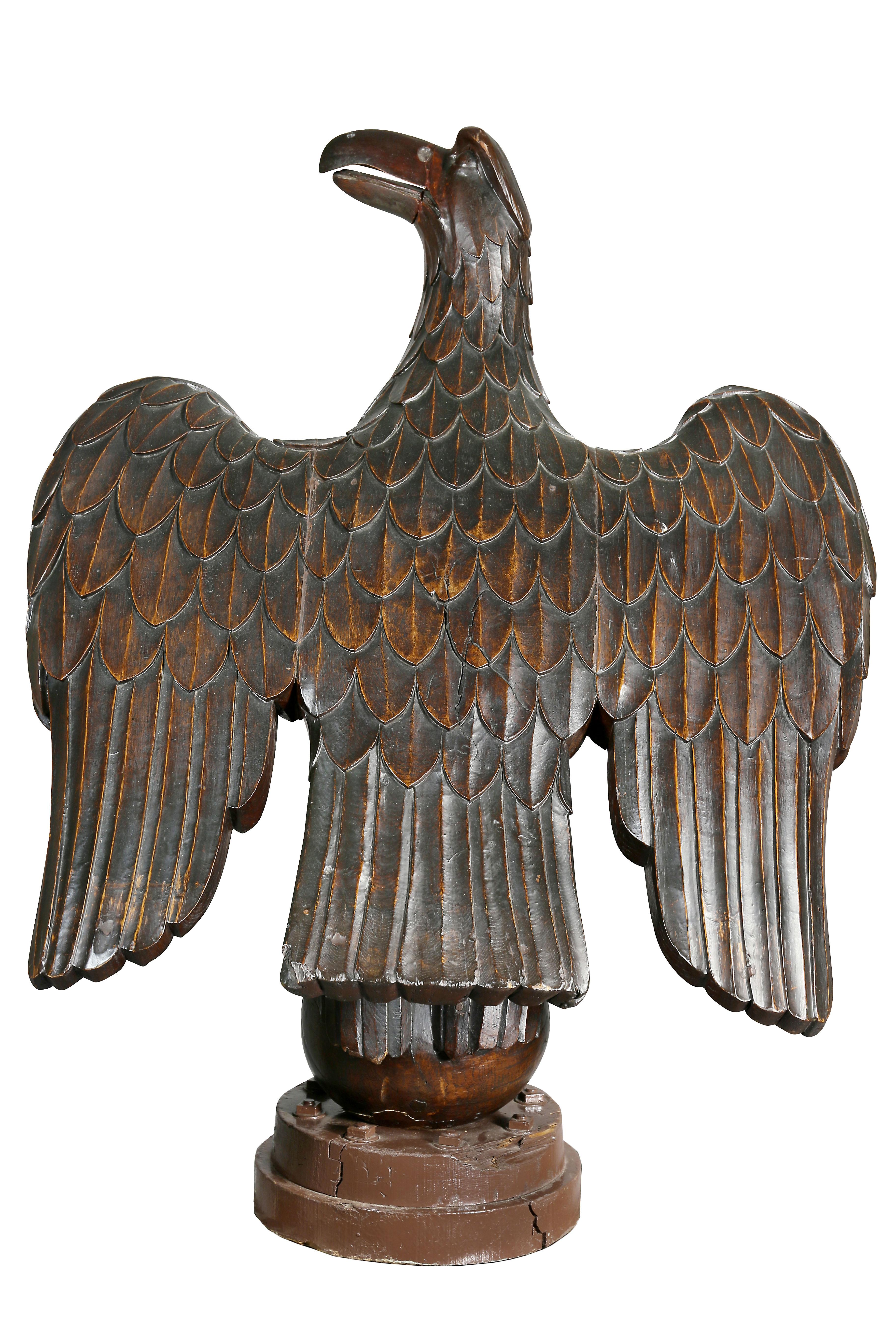 American Carved Walnut Wheelhouse Eagle 6