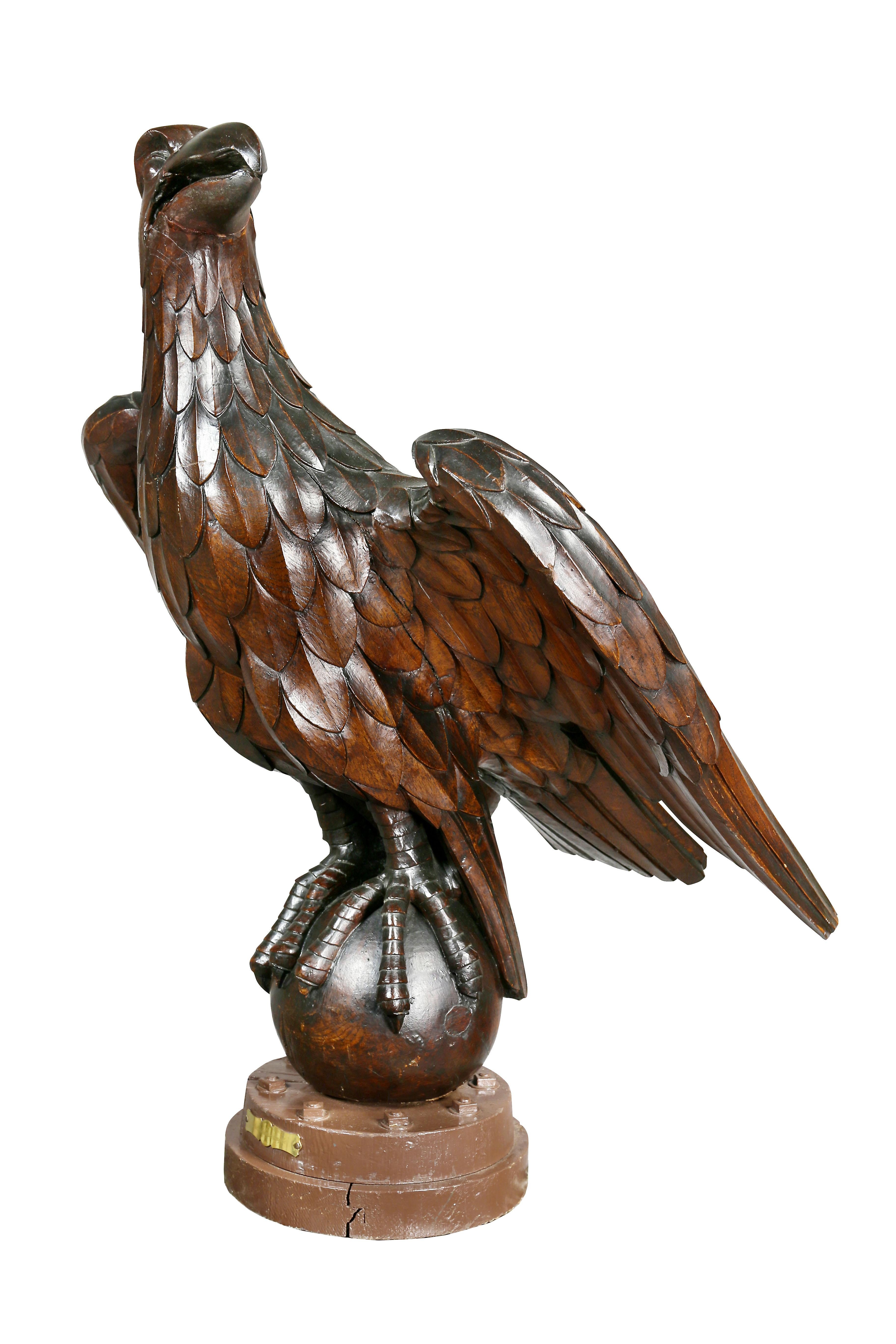 American Carved Walnut Wheelhouse Eagle 1