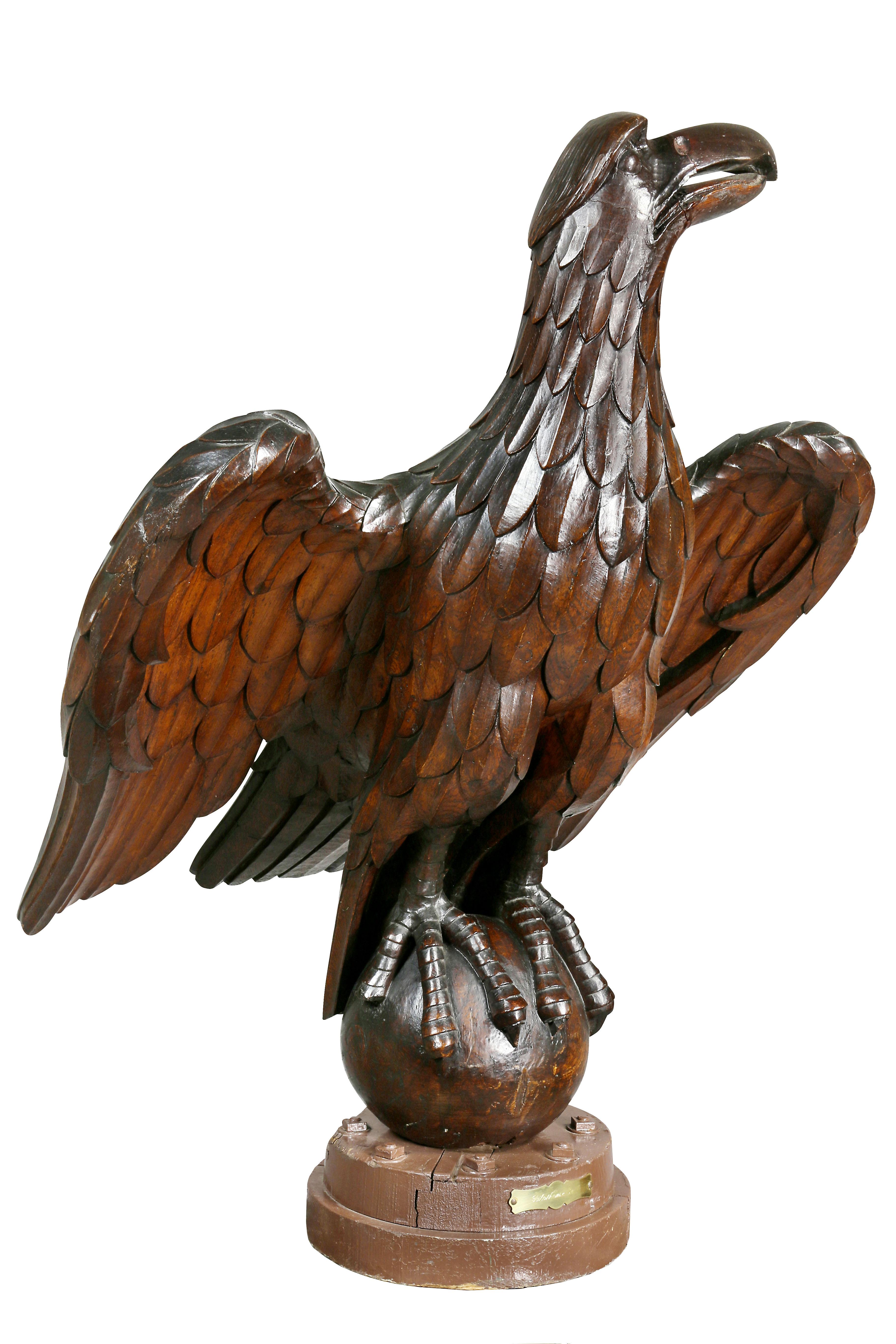 American Carved Walnut Wheelhouse Eagle 4