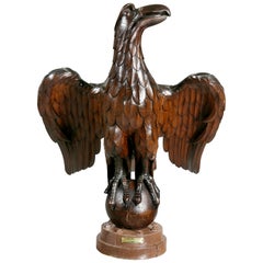 American Carved Walnut Wheelhouse Eagle
