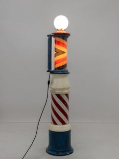 American Cast Iron Barber's Pole Lamp