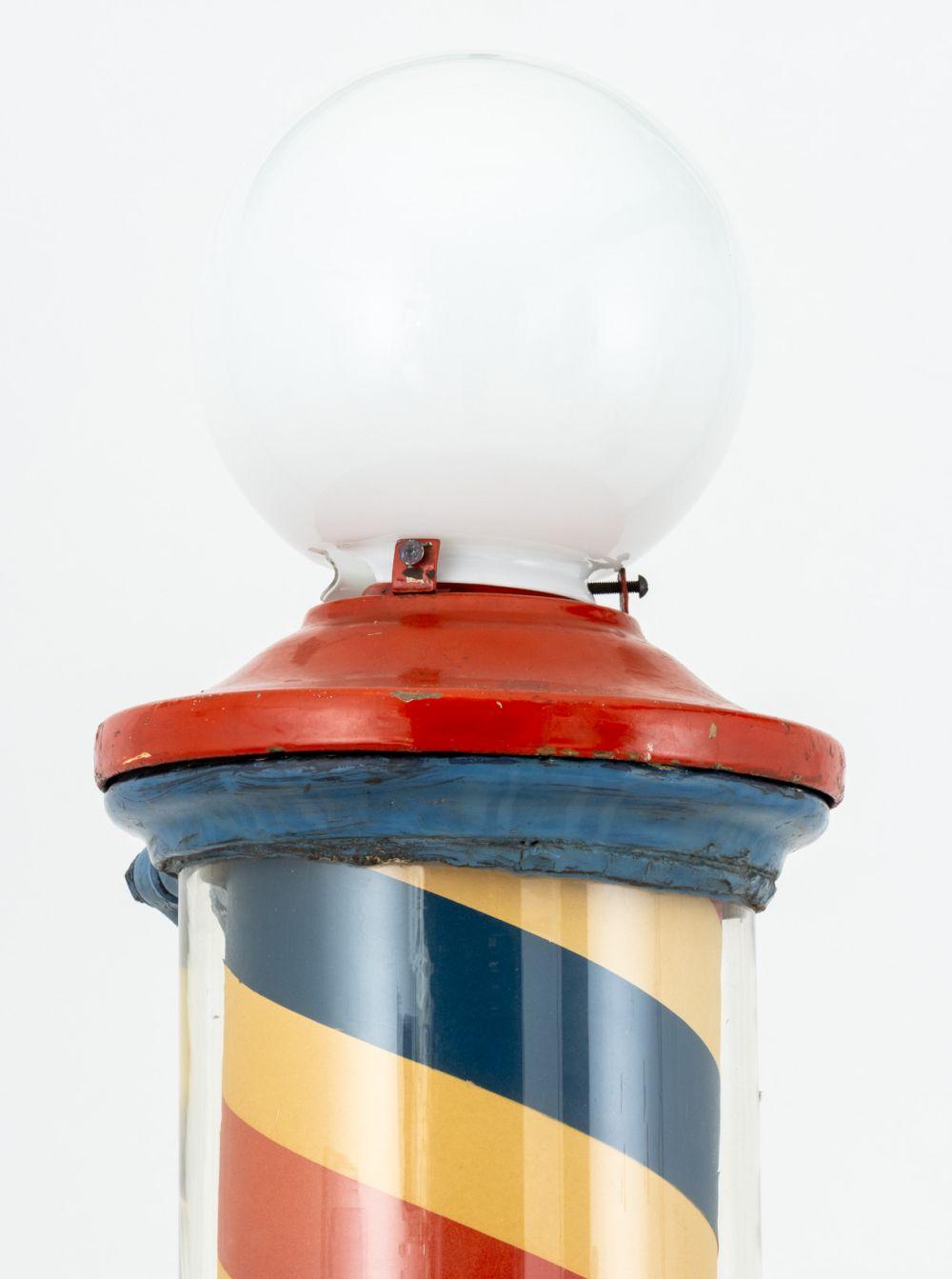 Lámpara de asta de barbero americana de hierro fundido Pintado en venta