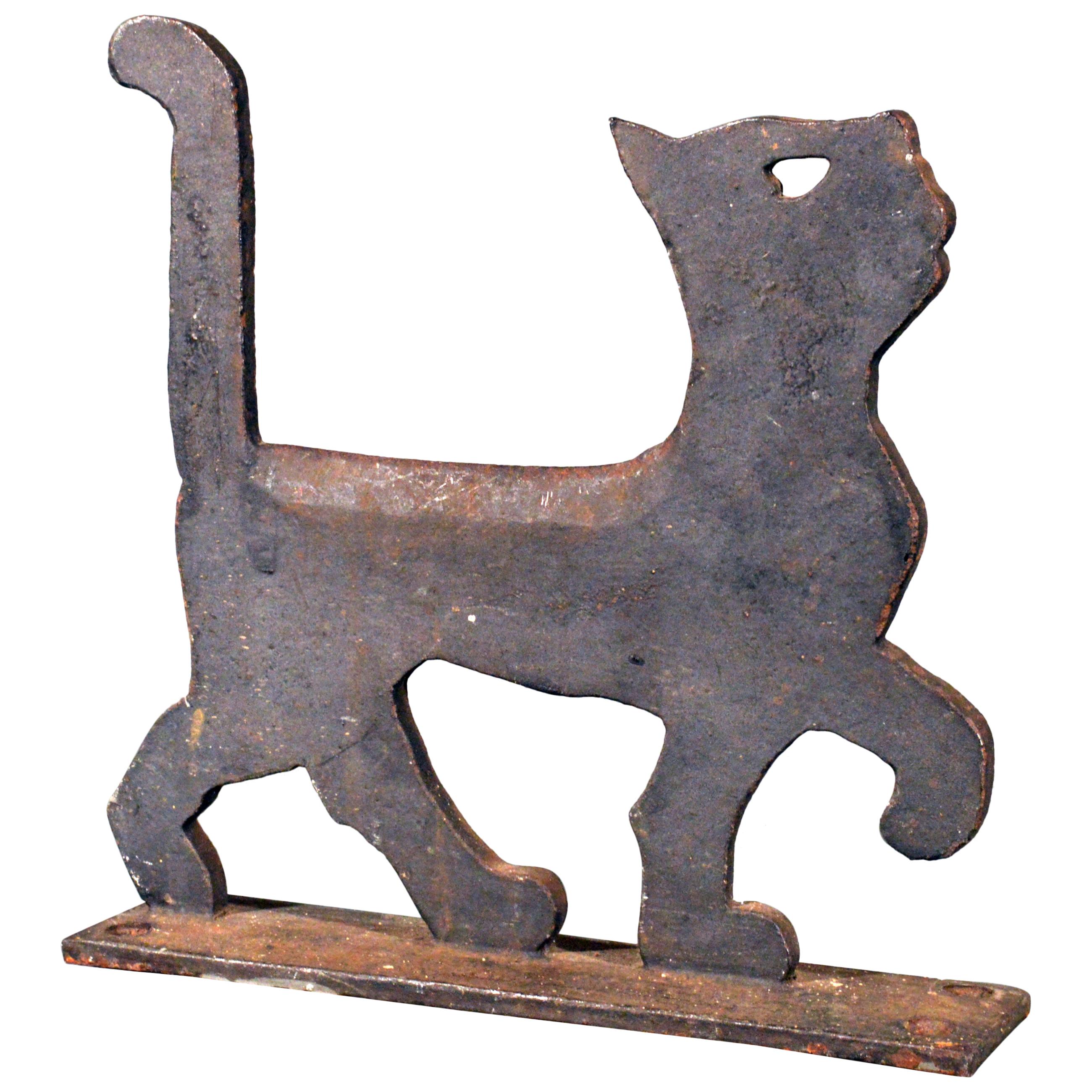 American Cast Iron Boot Scraper in the Form of a Cat, Household Patent Co.