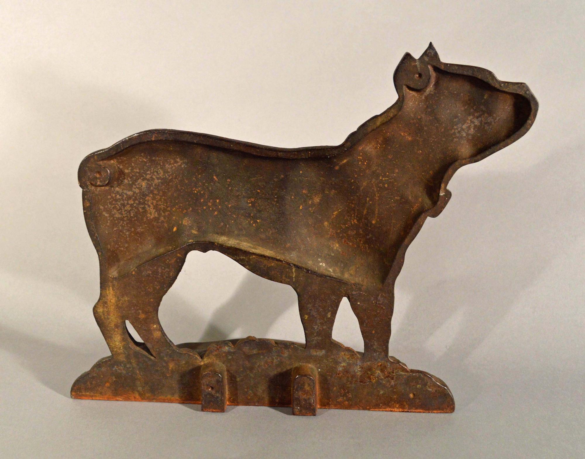 Arts and Crafts American Cast Iron Doorstop in the Form of a Boston Terrier Known as Dandy