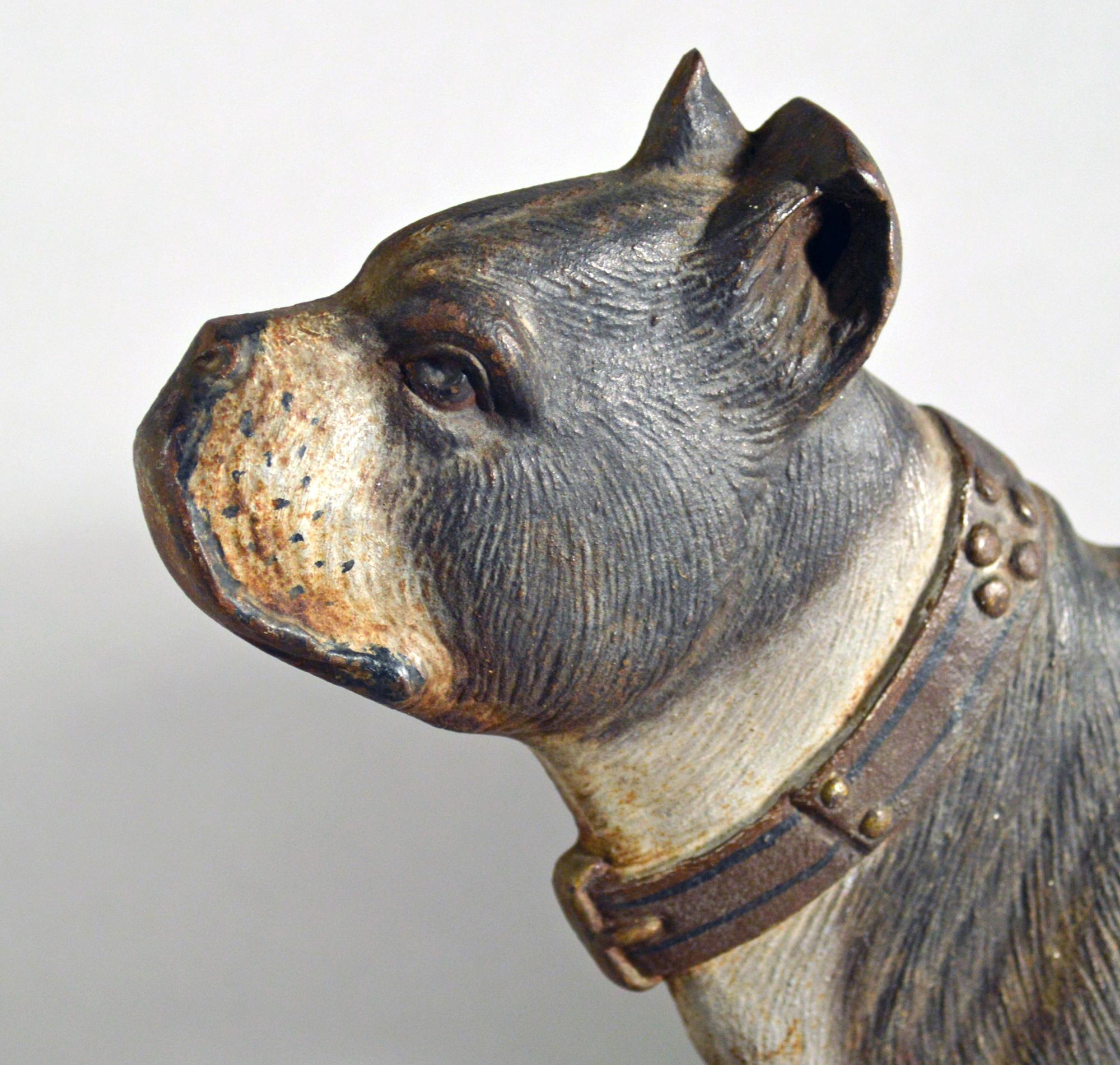 American Cast Iron Doorstop in the Form of a Boston Terrier Known as Dandy In Good Condition In Downingtown, PA