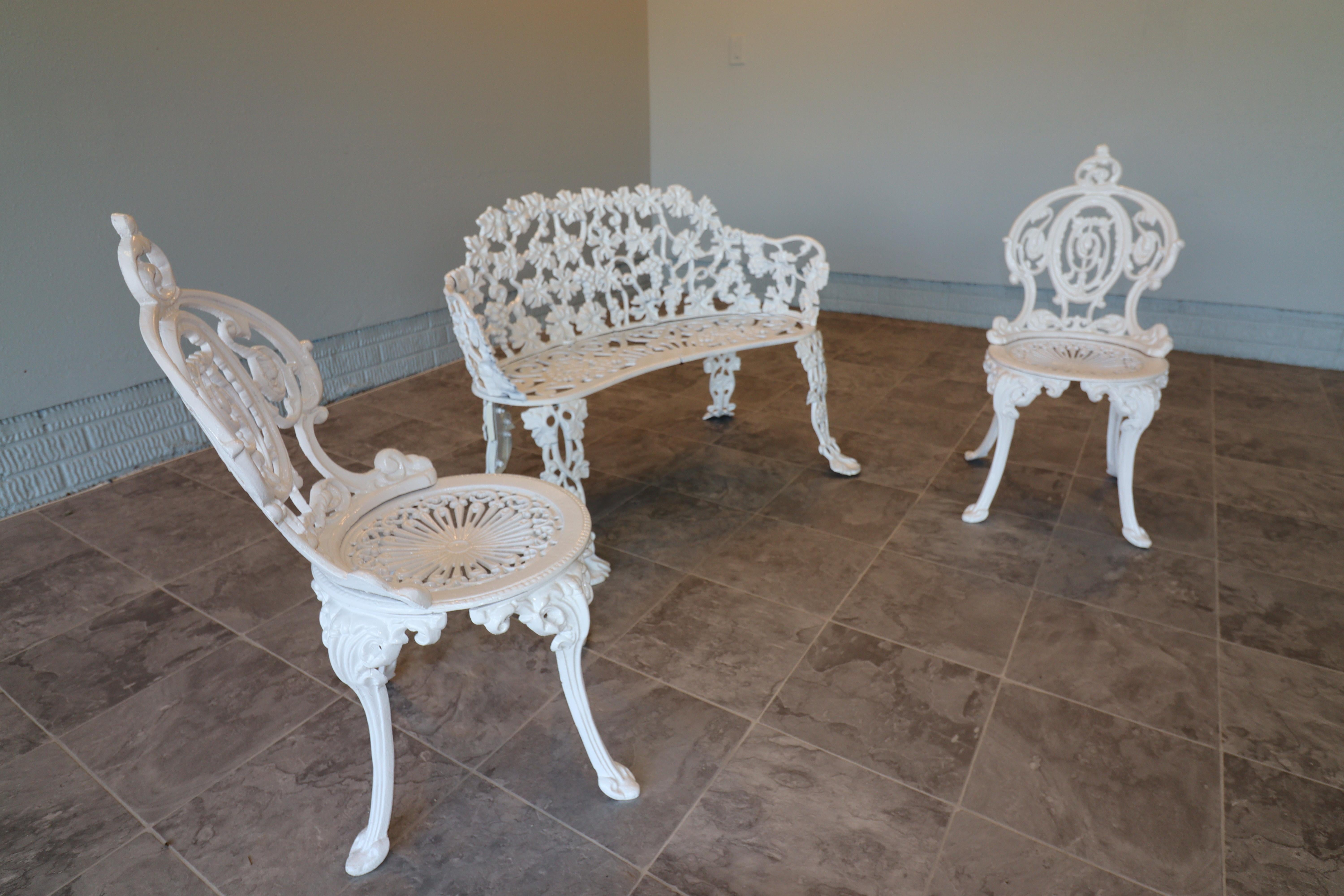 American Cast Iron Garden Suite Early 20th Century For Sale 4