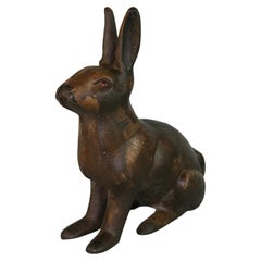 American Cast Iron Large Scale Garden Rabbit Ornament, 1960's