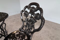 American Cast Iron Rose Garden Bistro Set, Mid-20th Century