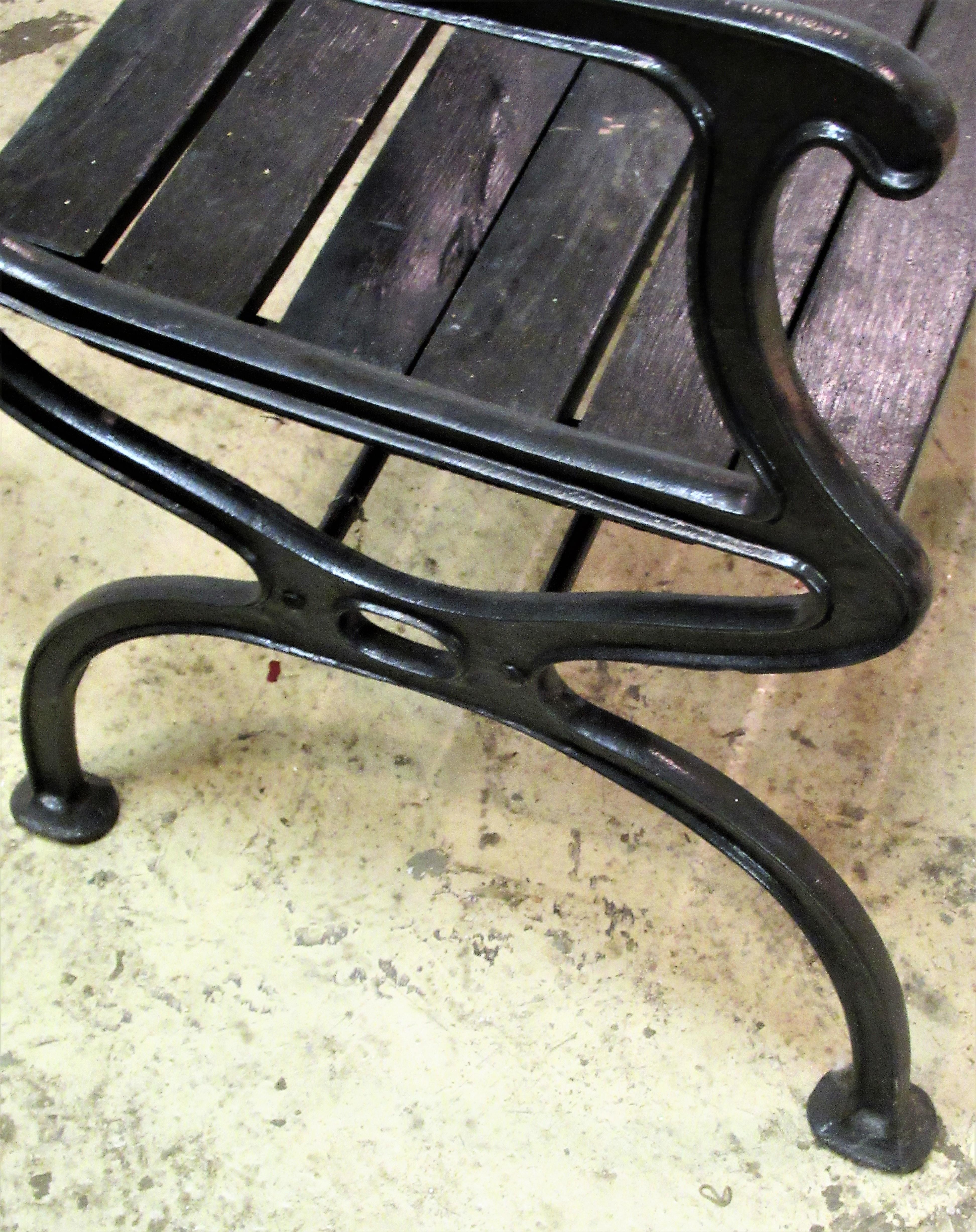 American Cast Iron Sea Horse and Scallop Shell Design Garden Benches 5
