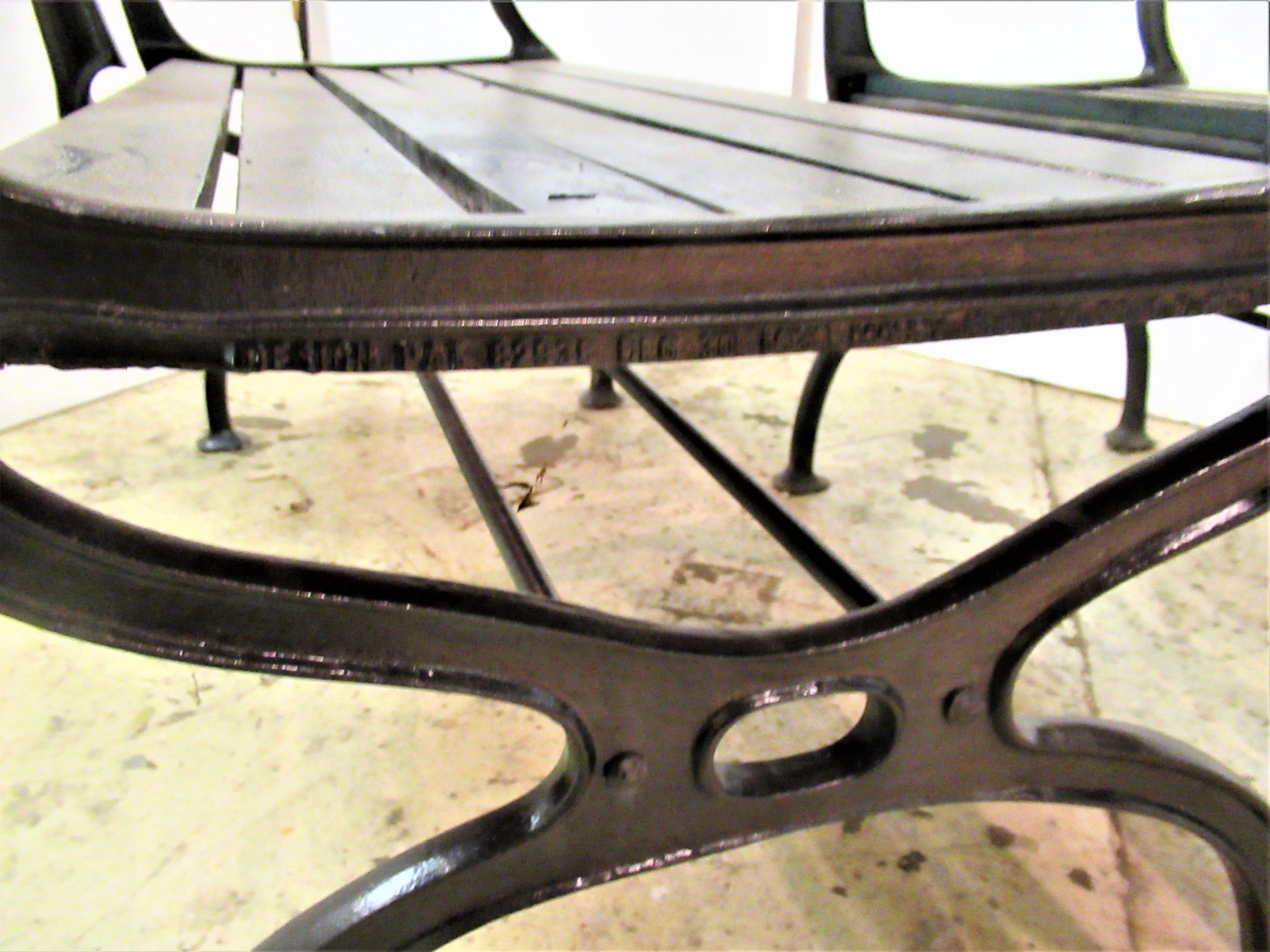 American Cast Iron Sea Horse and Scallop Shell Design Garden Benches 7