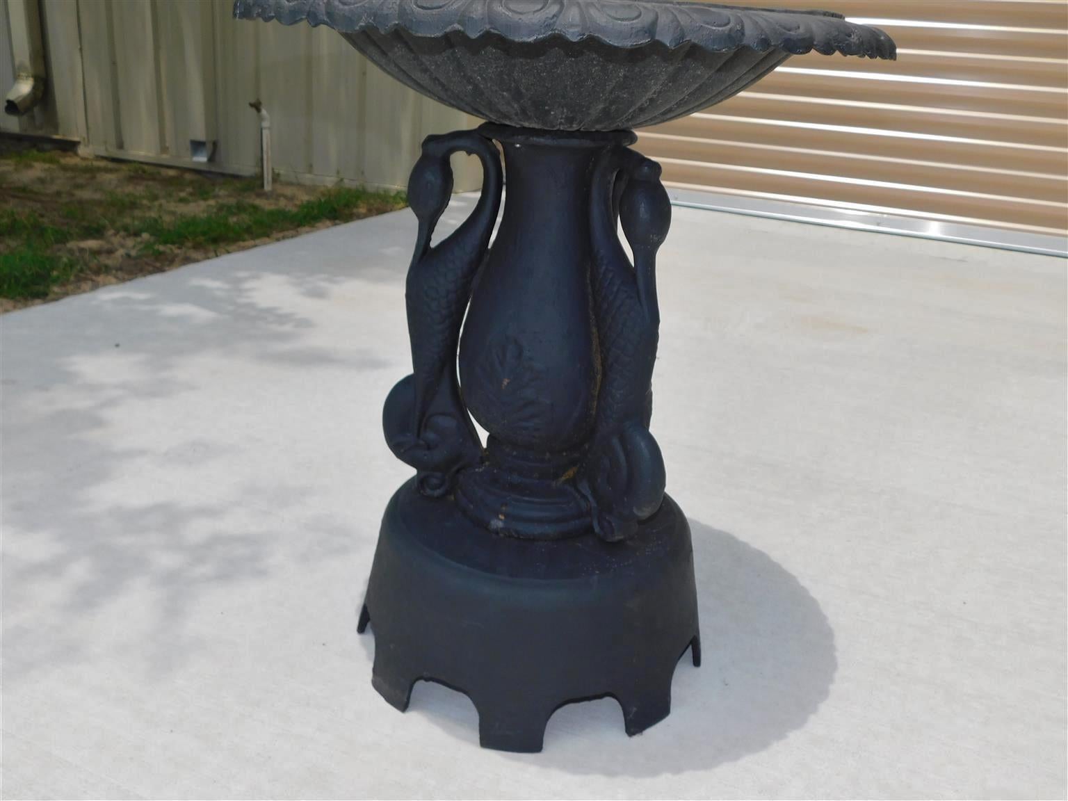 American Cast Iron Two Tiered Fountain with Flanking Swans, Fiske / Mott, C 1870 For Sale 4