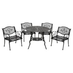 Set di mobili da giardino in metallo fuso americano, 5 pezzi