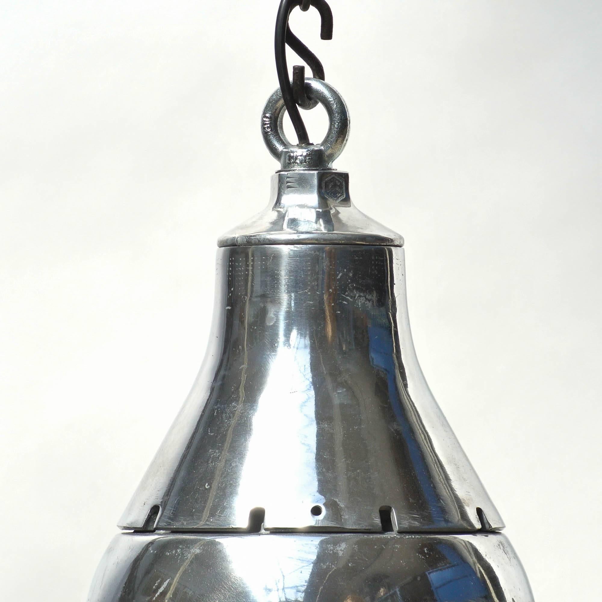 American ceiling Lamp in Polished Aluminium, circa 1950-1959 1