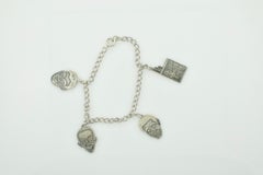 American Celebrity Charm Bracelet in Sterling Silver Circa 1950