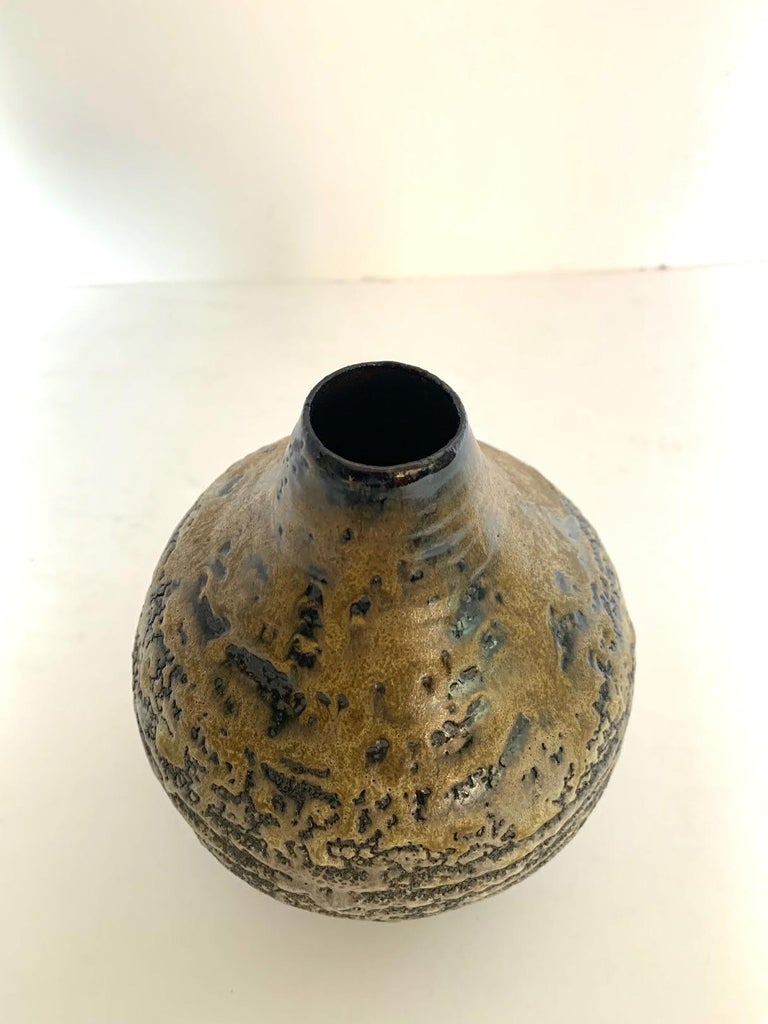 Gold And Dark Brown Stoneware Vase American Ceramic Artist Peter Speliopoulos At 1stdibs