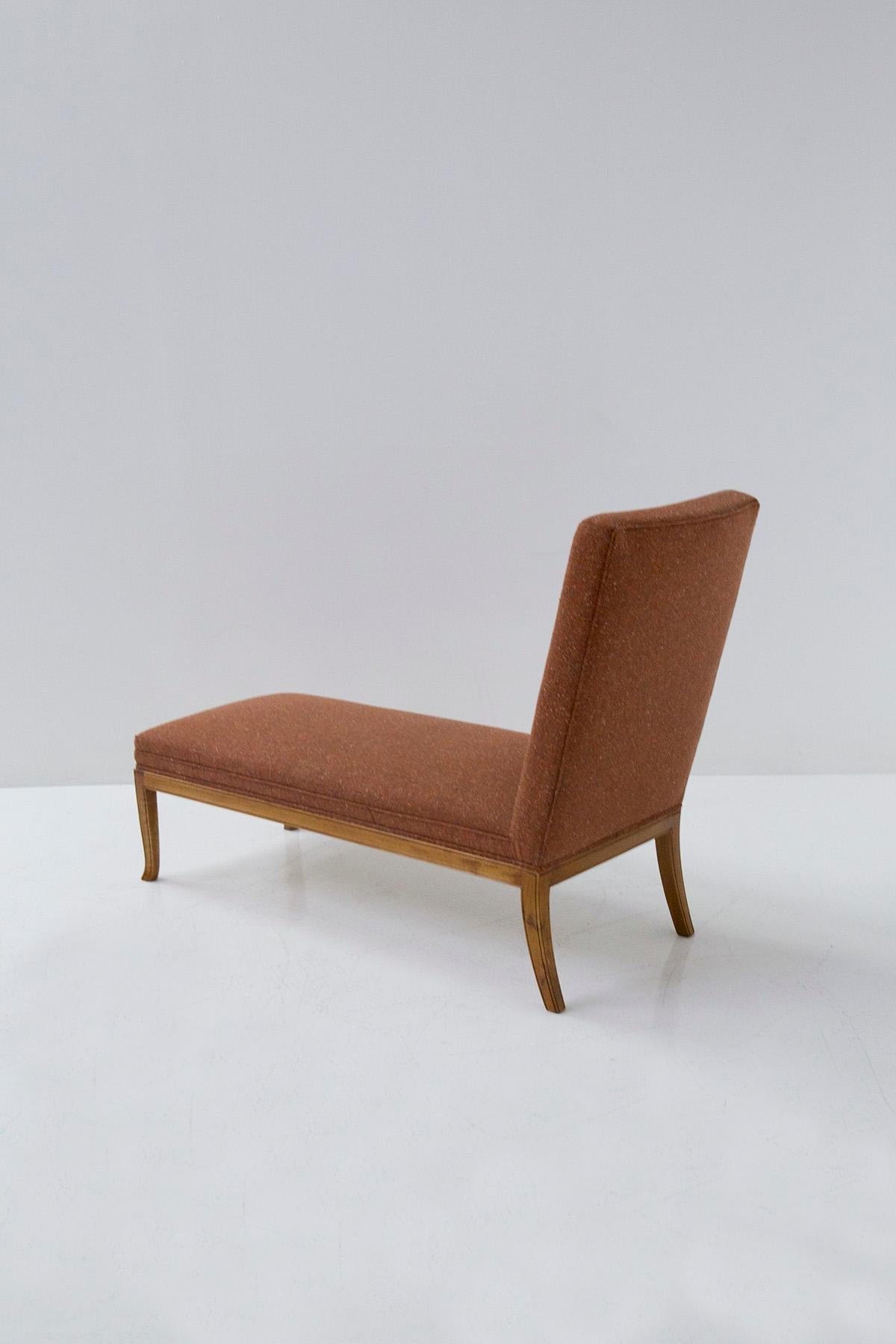 American Chaise Lounge in Orange Fabric T.H. Robsjohn-Gibbings For Sale 4