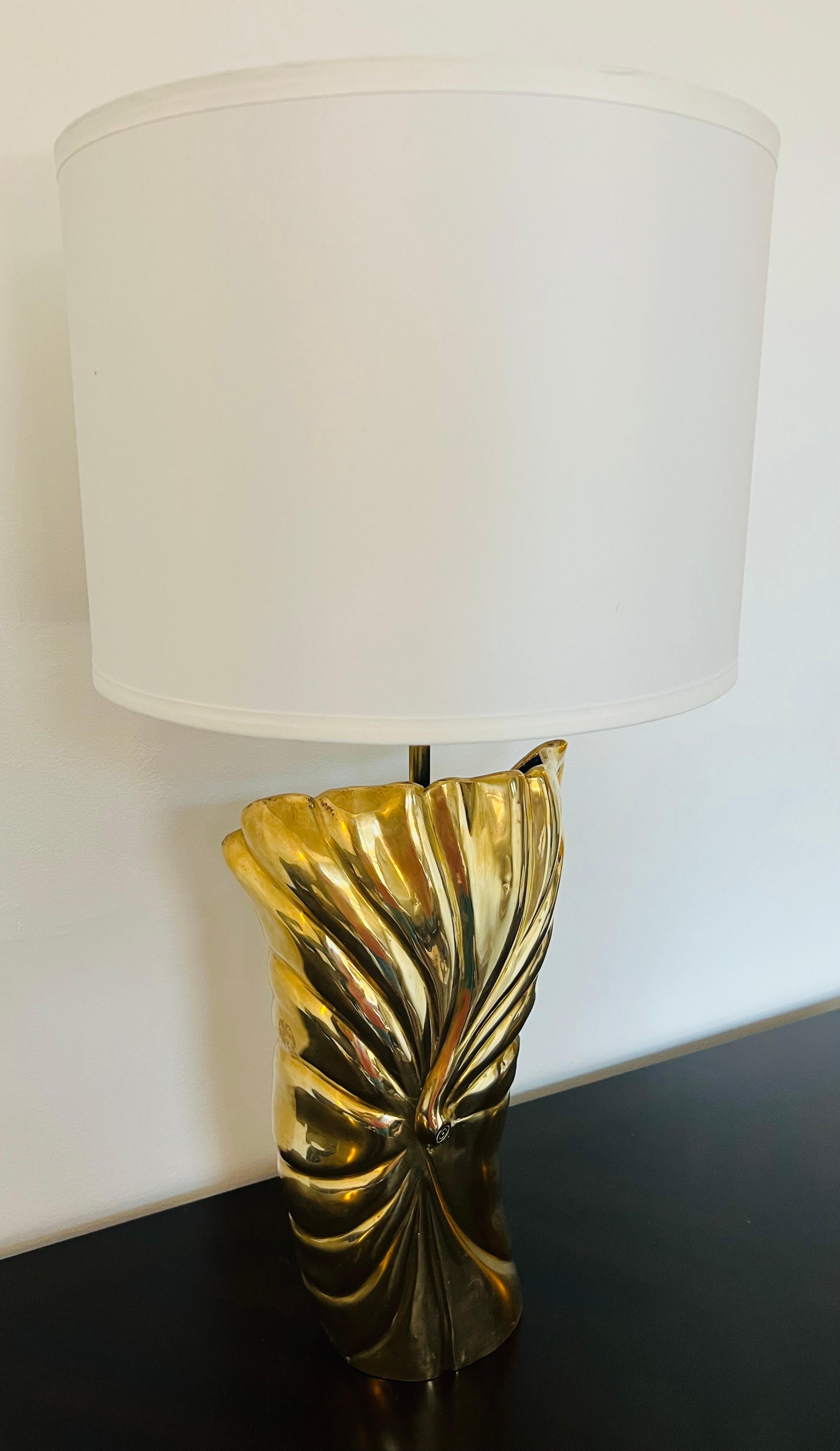 Brass American Chapman Lighting 1980s Sculptural Table Lamp For Sale