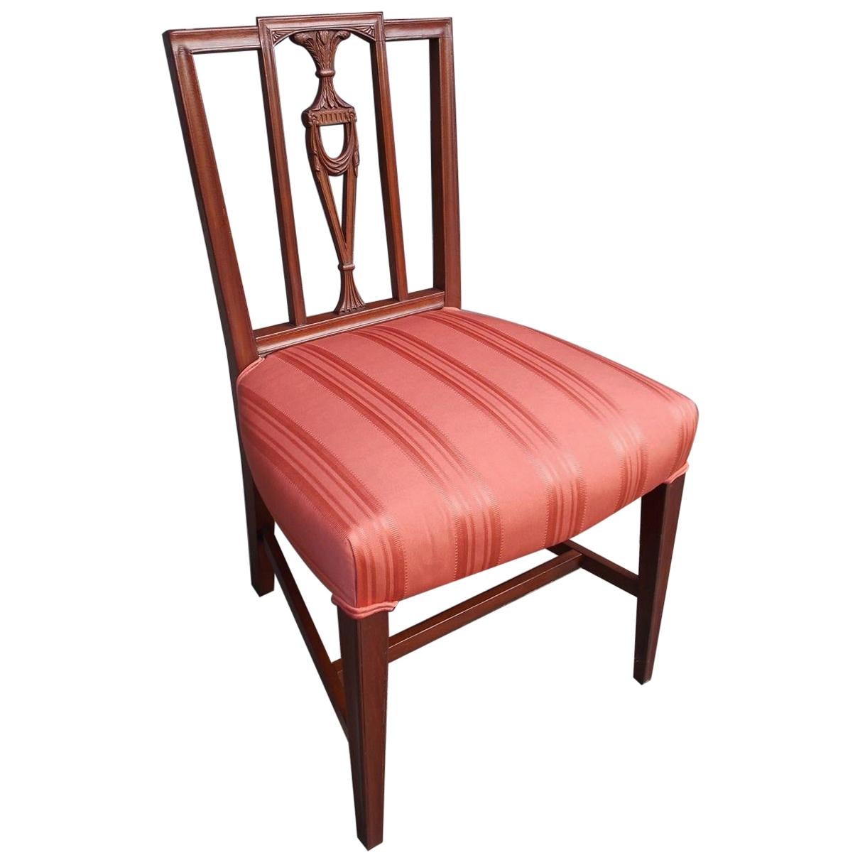 American Charleston Mahogany Upholstered Side Chair, Circa 1790 For Sale