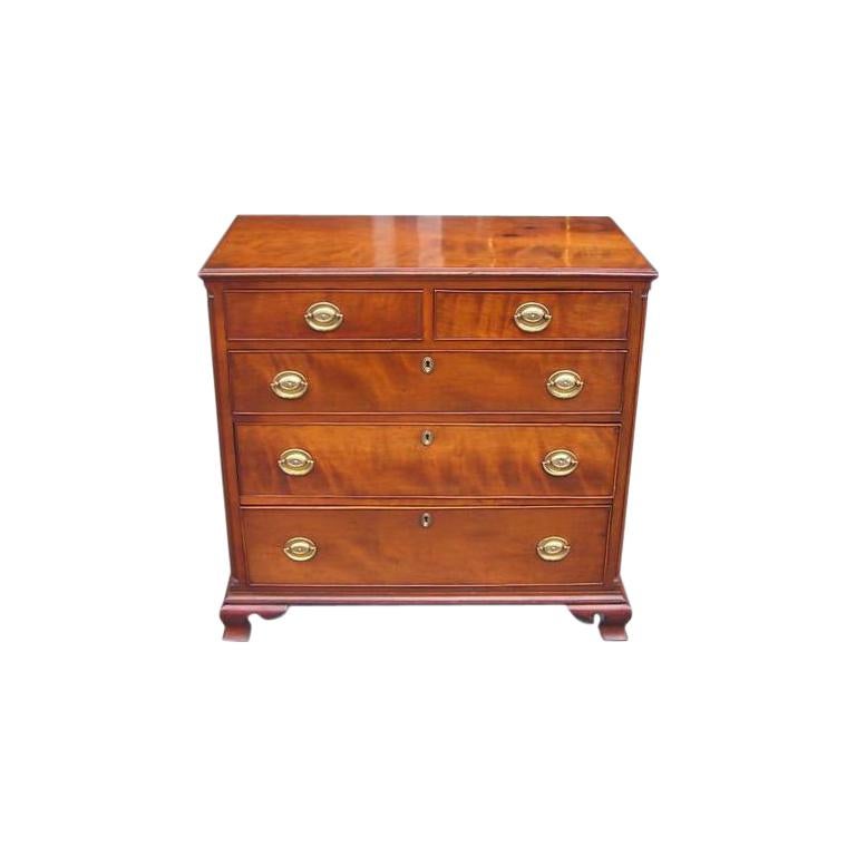 American Cherry Chest of Drawers with Flanking Fluted Quarter Columns, VA C 1780 For Sale