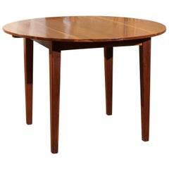 American Cherry Round Top Dining Table with Tapered Legs and Square Apron