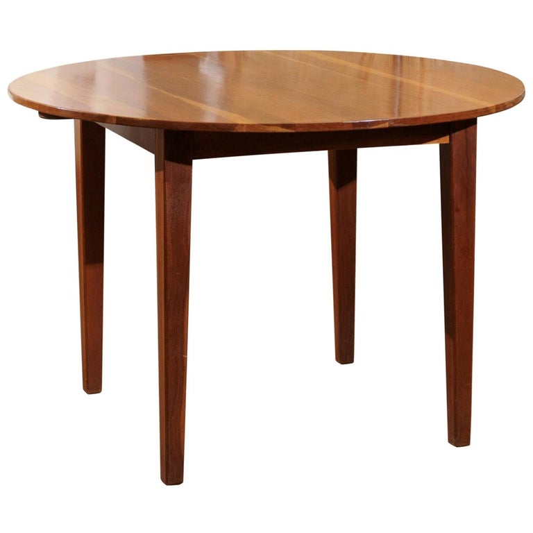 American Cherry Round Top Dining Table with Tapered Legs and Square