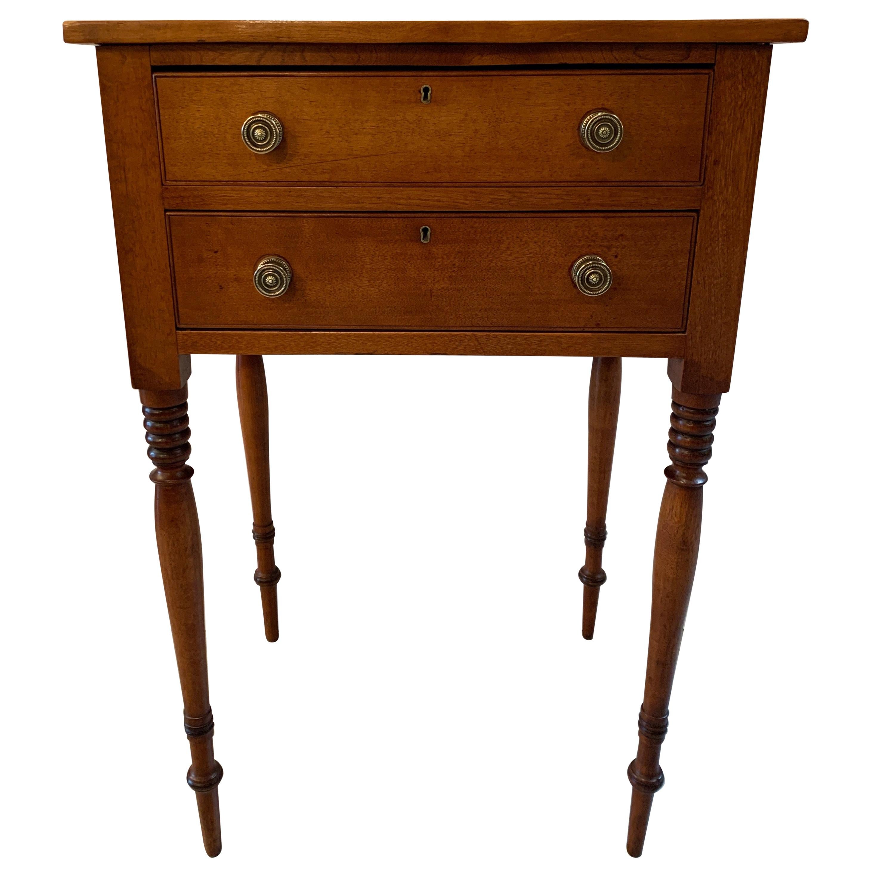 American Cherry Sheraton 2Drawer Stand All Original Including Hardware