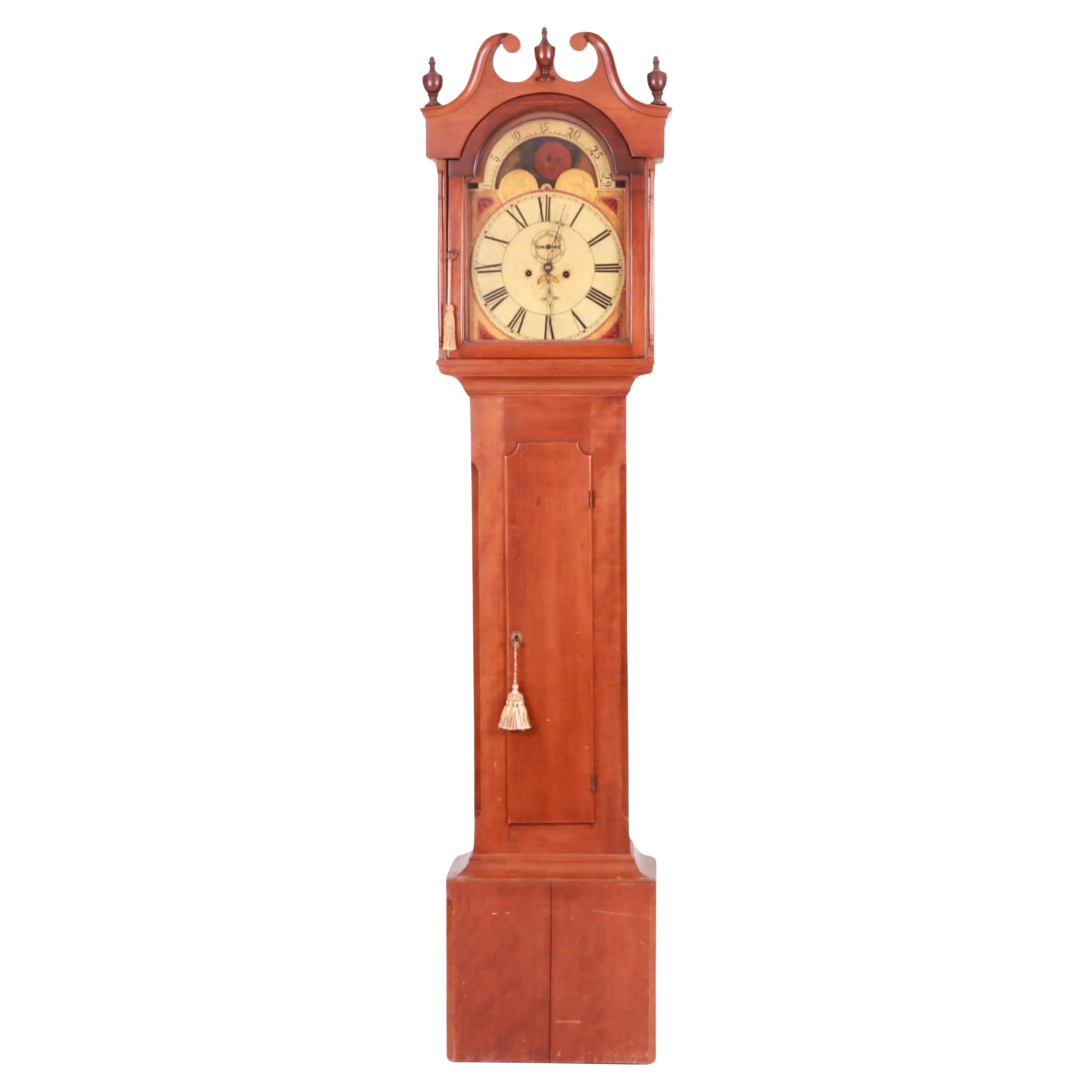 American Cherrywood Tall Case Clock, Circa 1800