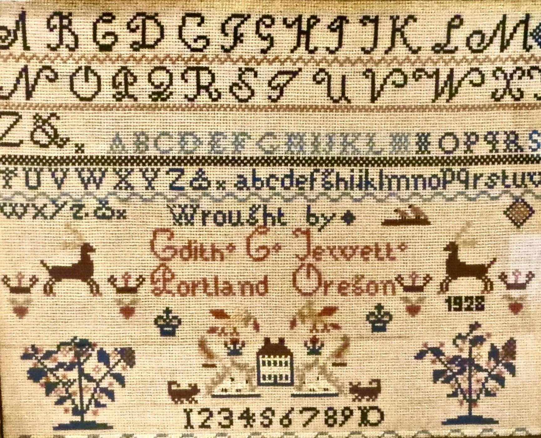 Early 20th Century American Sampler, Circa 1928 by 