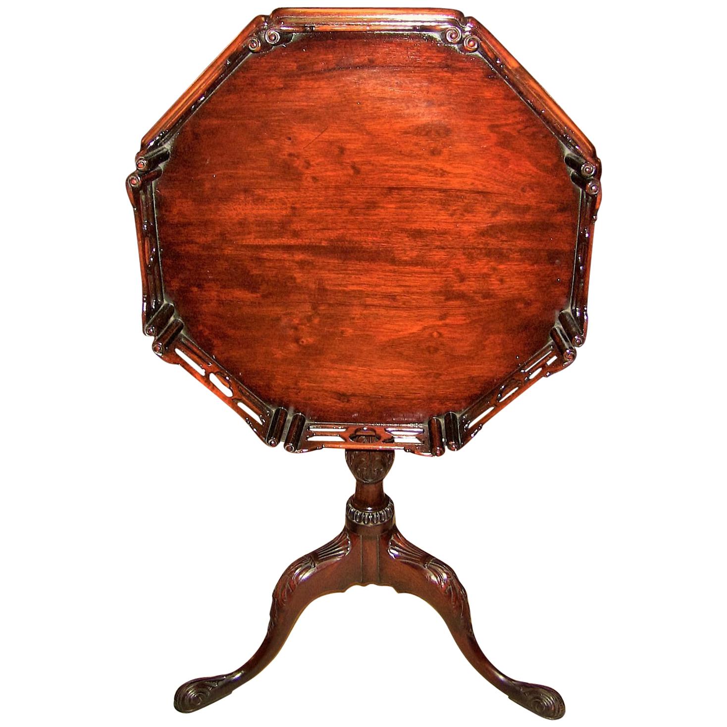 American Chinese Chippendale Tripod Tilt Top Table - Co. of Master Craftsmen