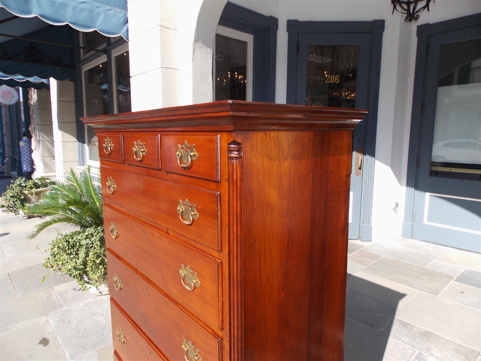 Mid-18th Century American Chippendale Cherry Graduated Tall Chest of Drawers, PA, Circa 1760