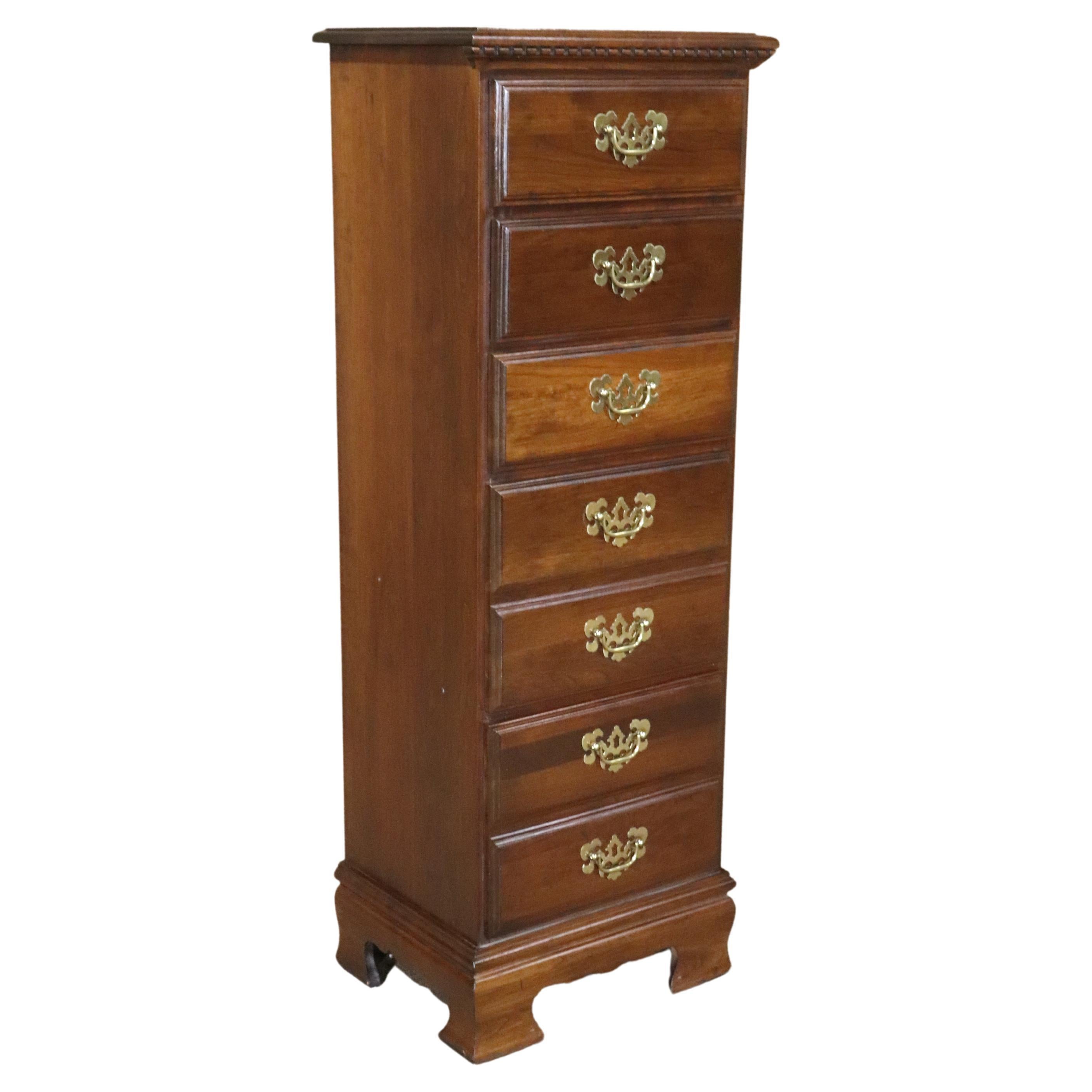 American Chippendale Cherry Lingerie Chest For Sale