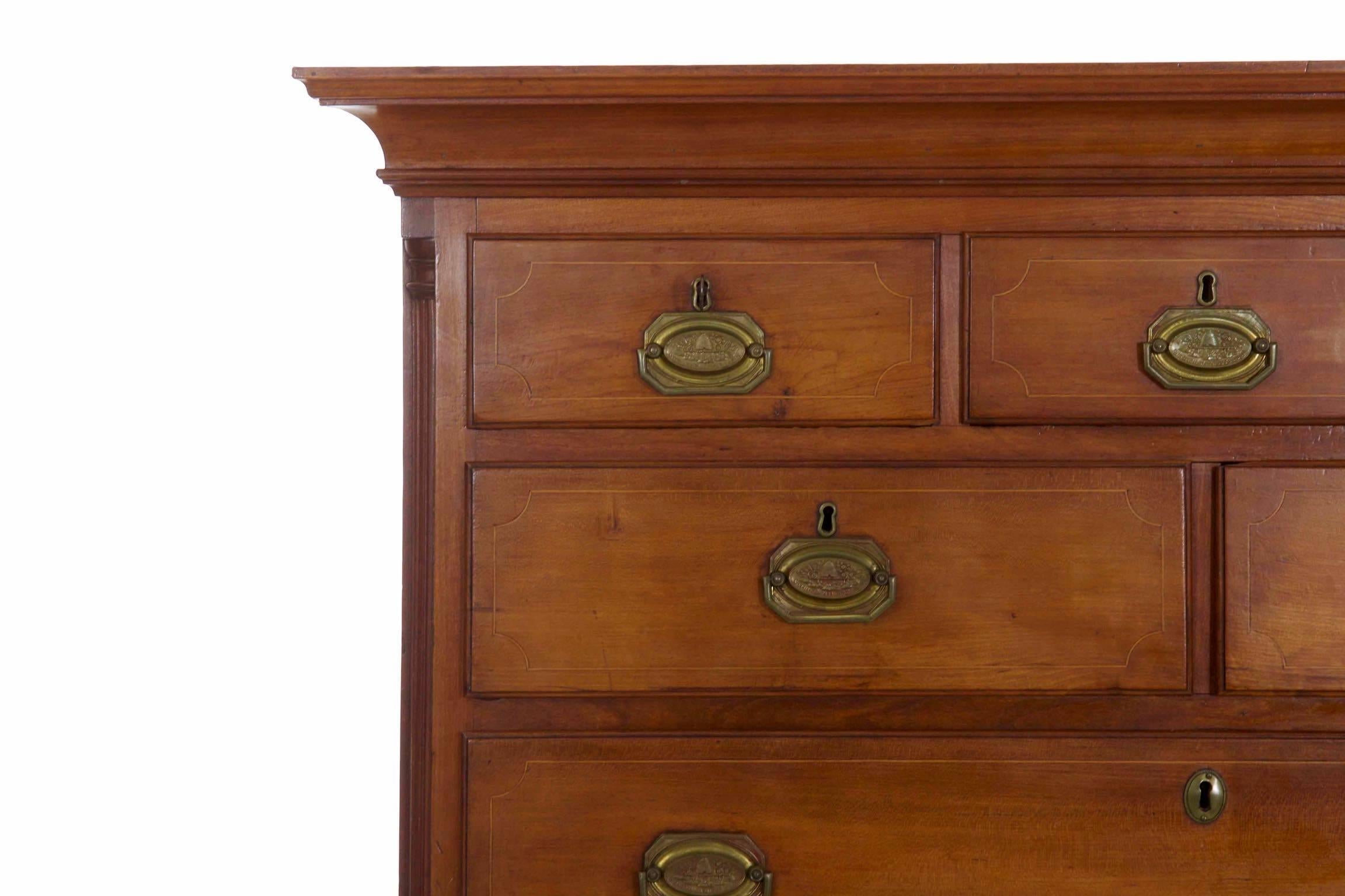 Late 18th Century American Chippendale Cherrywood Tall Chest of Drawers, Pennsylvania
