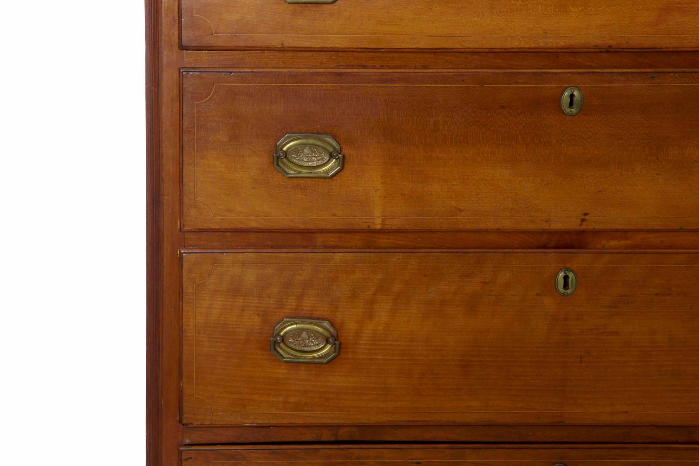 Pine American Chippendale Cherrywood Tall Chest of Drawers, Pennsylvania