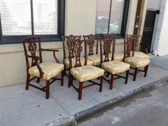 American Chippendale Mahogany Acanthus Foliage Dining Room Chairs, Circa 1790