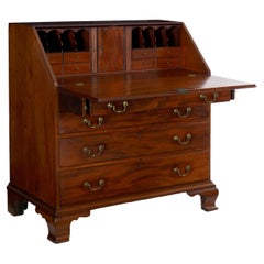 American Chippendale Mahogany Antique Slant-Front Writing Desk, circa 1790