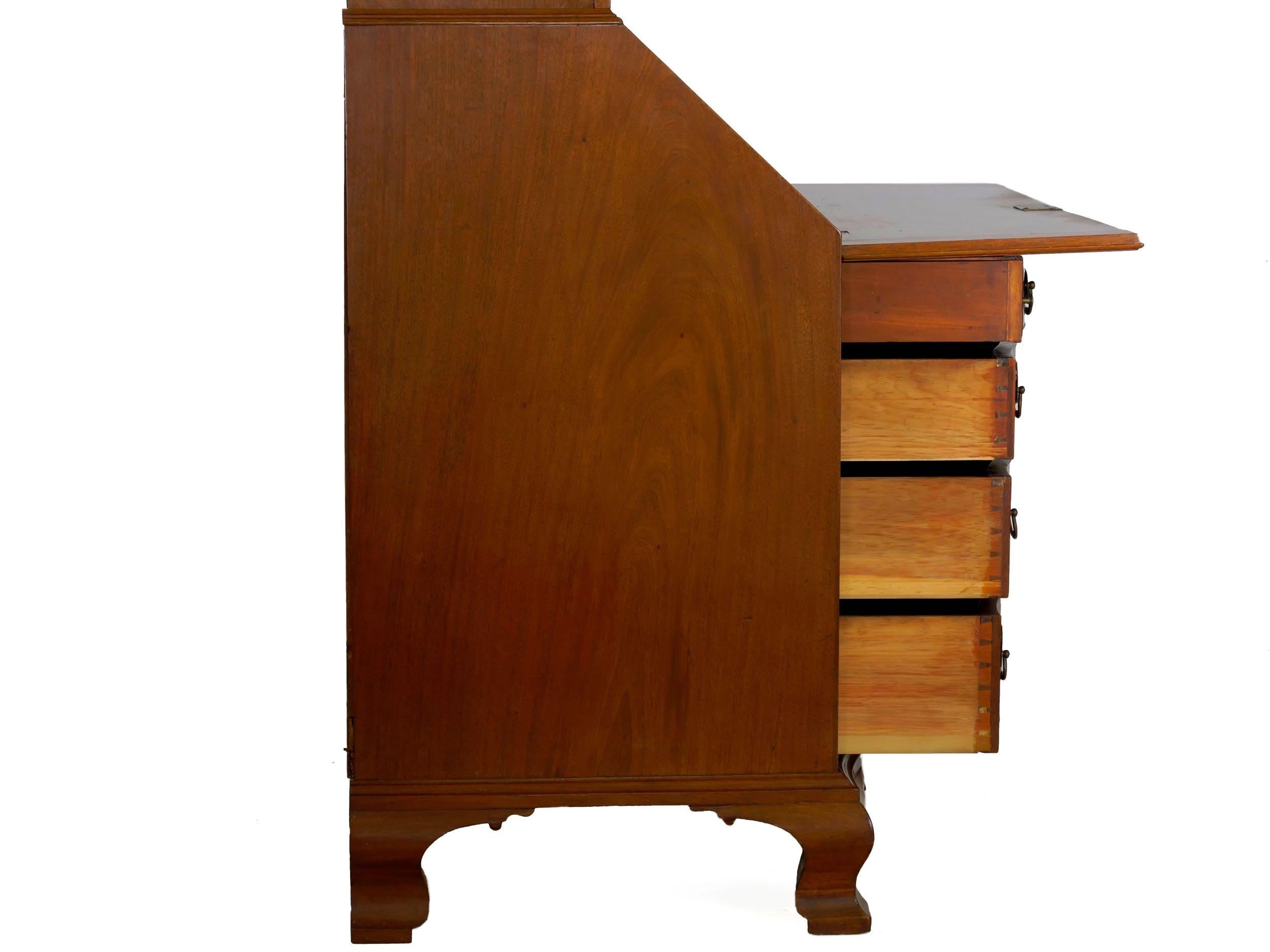 American Chippendale Mahogany Bookcase over Secretary Desk, Massachusetts 5