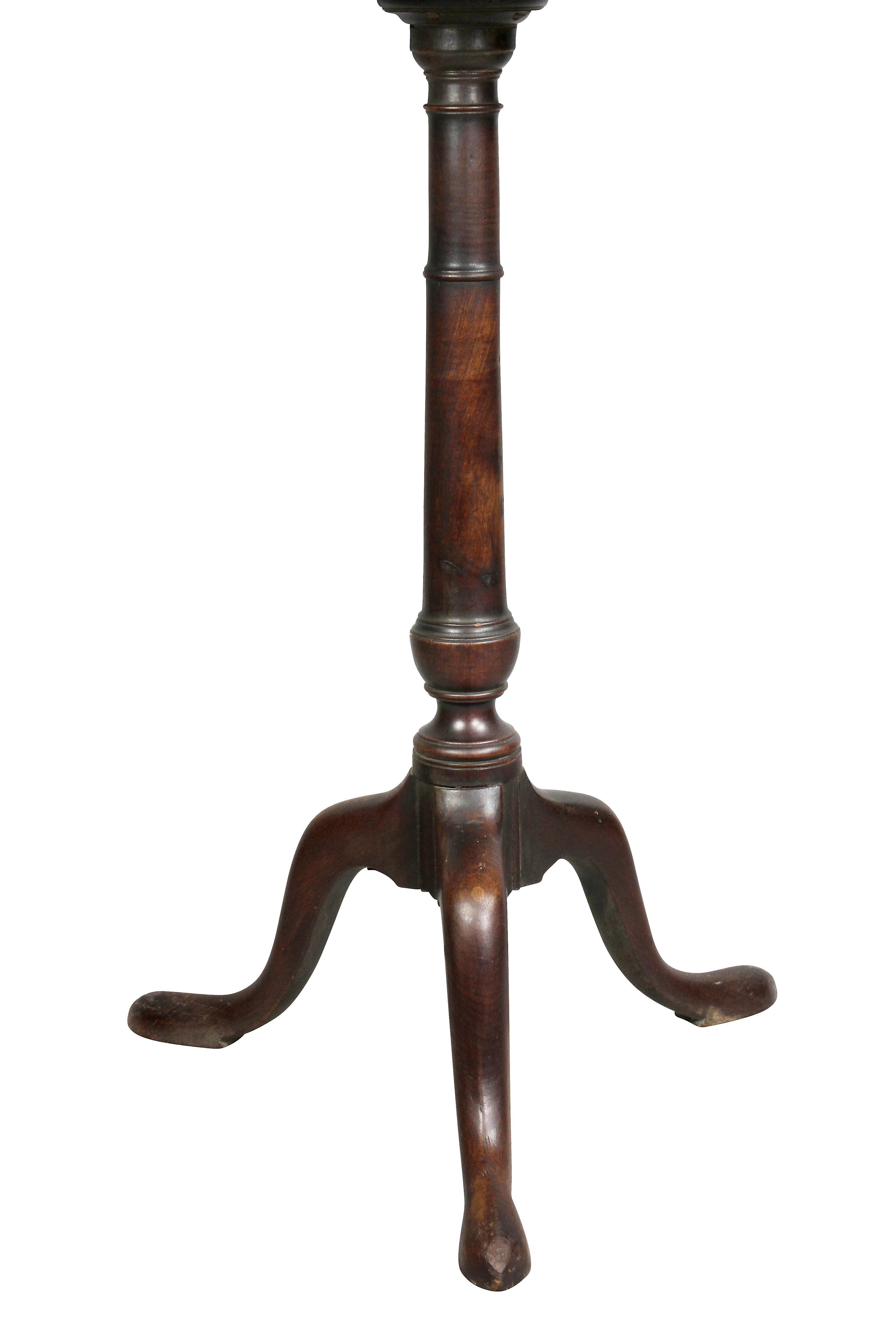 Late 18th Century American Chippendale Mahogany Candlestand