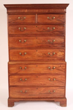 American Chippendale Mahogany Chest on Chest