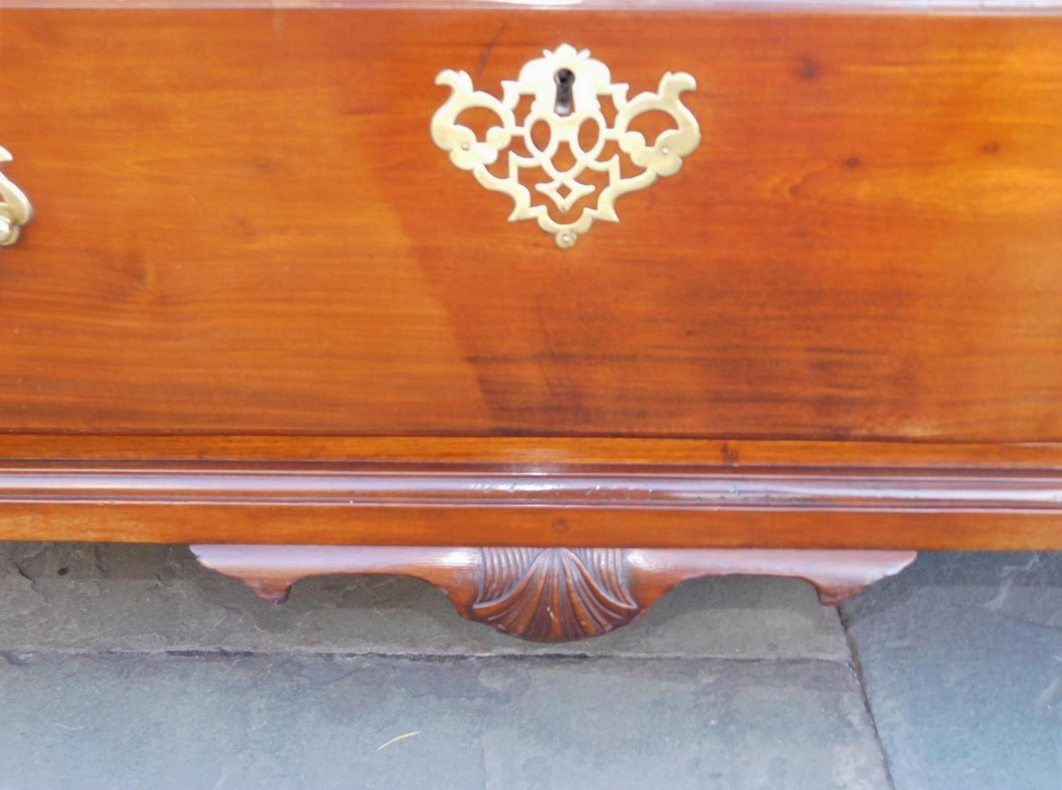 Cassapanca americana in mogano di Chippendale con cassapanca originale. Piedi The Claw and Ball NY 1770 in vendita 7
